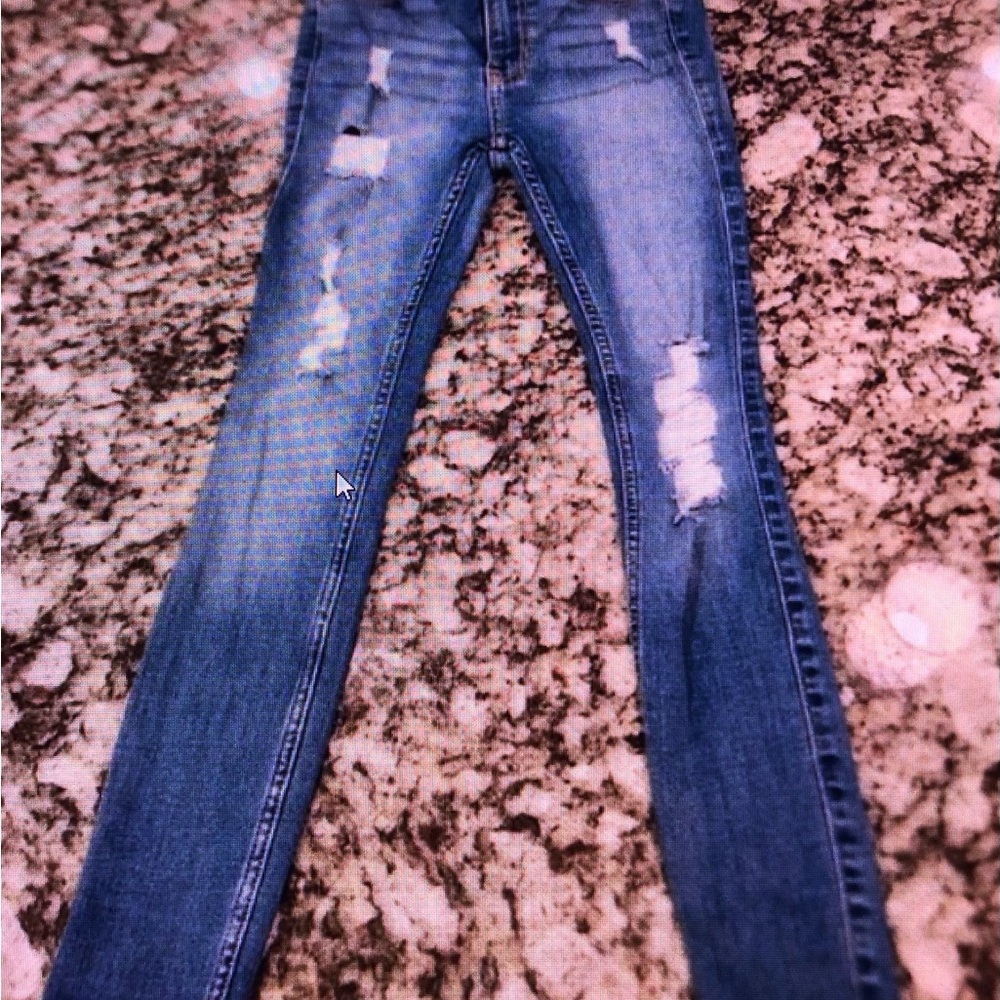 Hollister Light Blue Ripped Skinny Jeans